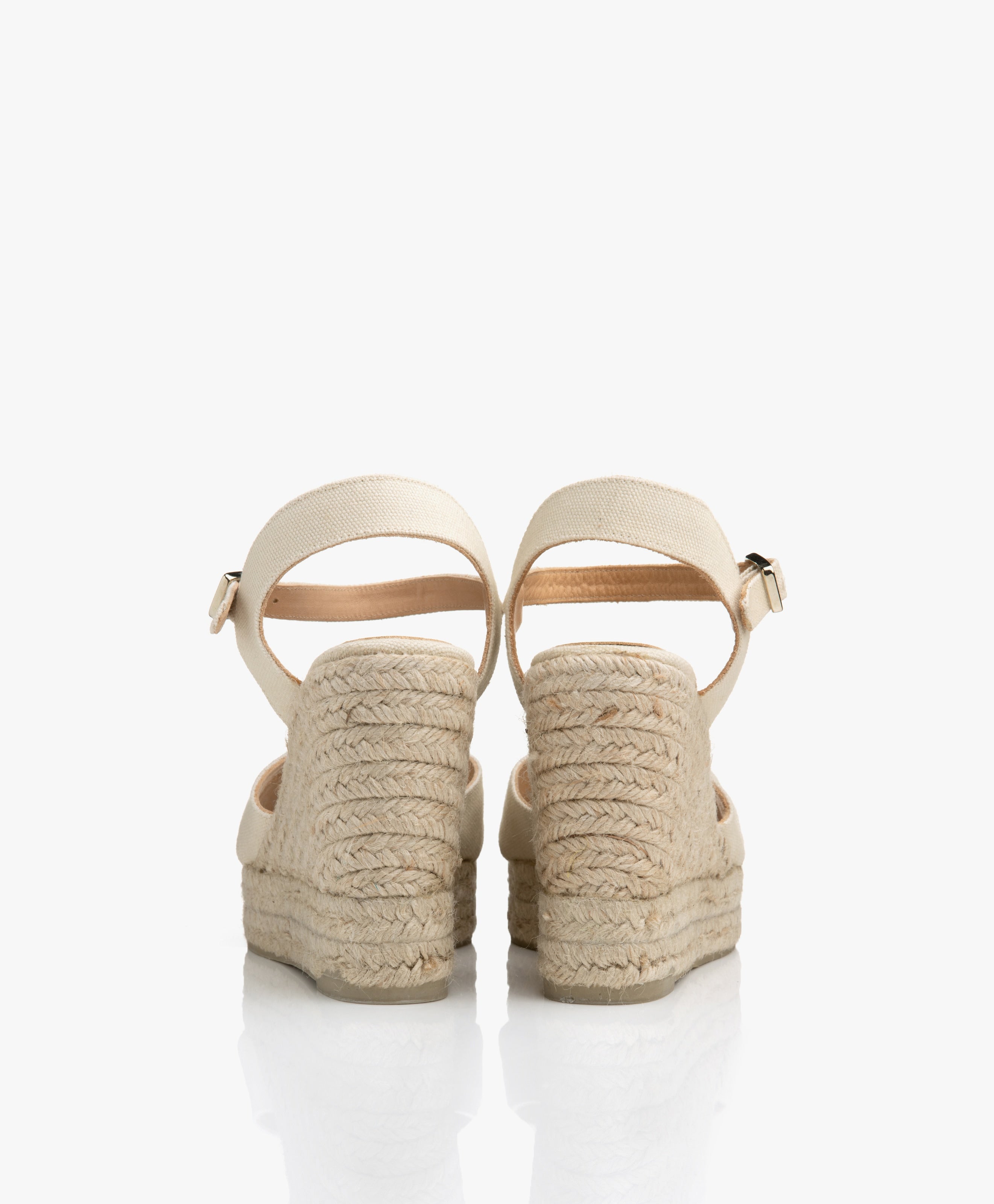 Canvas espadrilles met sleehak